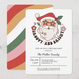 Convite para Festa de Natal Colorida e Psicodélica