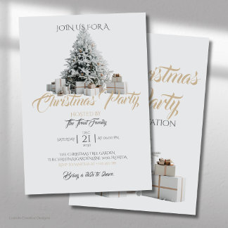 Convite para Festa de Natal com Árvore e Presentes