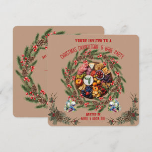 Convite para Festa de Natal com Charcuteria e Vinh