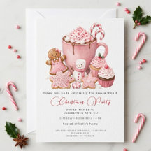 Convite para Festa de Natal com Chocolate Quente R