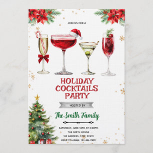 Convite para Festa de Natal com Coquetel
