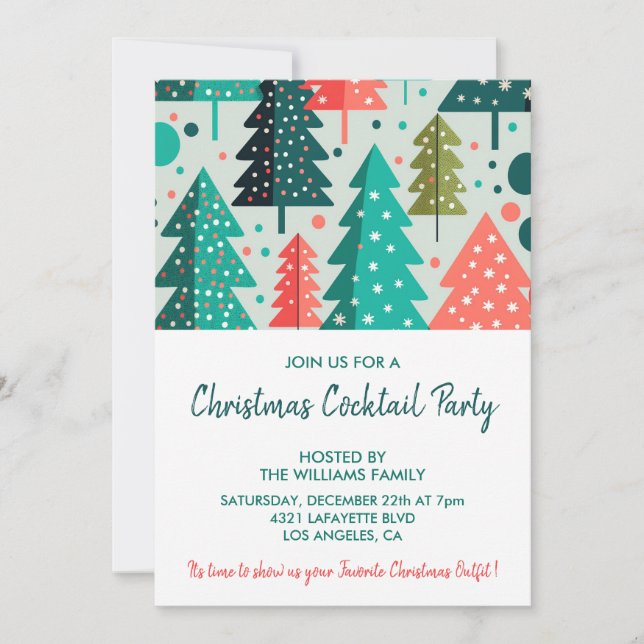 convite para Festa de Natal com Coquetel Floresta  (Frente)