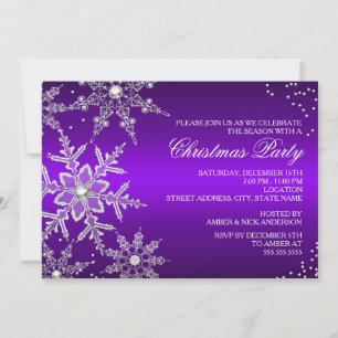 Convite para Festa de Natal com Floco de Neve de C