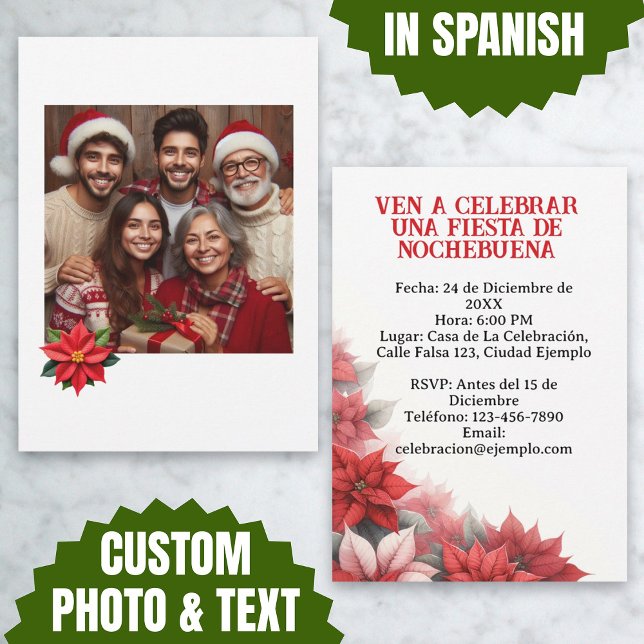 Convite para Festa de Natal com Foto (Invitación para Fiesta de Nochebuena con Foto Invitation)