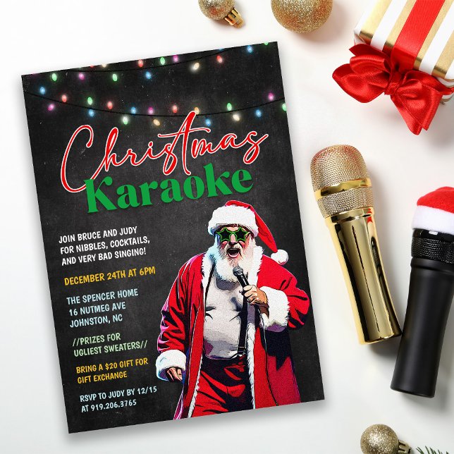 Convite para Festa de Natal com Karaokê (Criador carregado)