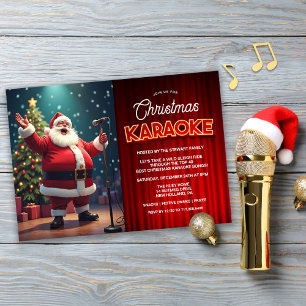 Convite para Festa de Natal com Karaokê