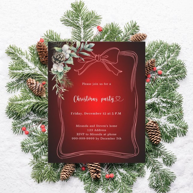convite para festa de Natal com pinheiro verde e l (Criador carregado)