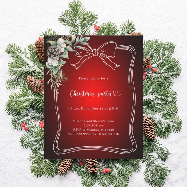 convite para festa de Natal com pinheiro verde e l (Criador carregado)