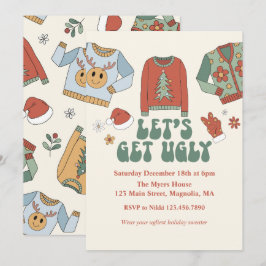 Convite para Festa de Natal com Suéter Feio Retrô