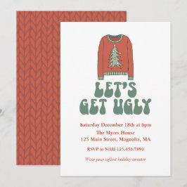 Convite para Festa de Natal com Suéter Feio Retrô