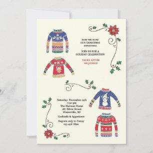 Convite para Festa de Natal com Suéteres de Natal