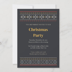 Convite para Festa de Natal com Tricô Fair Isle