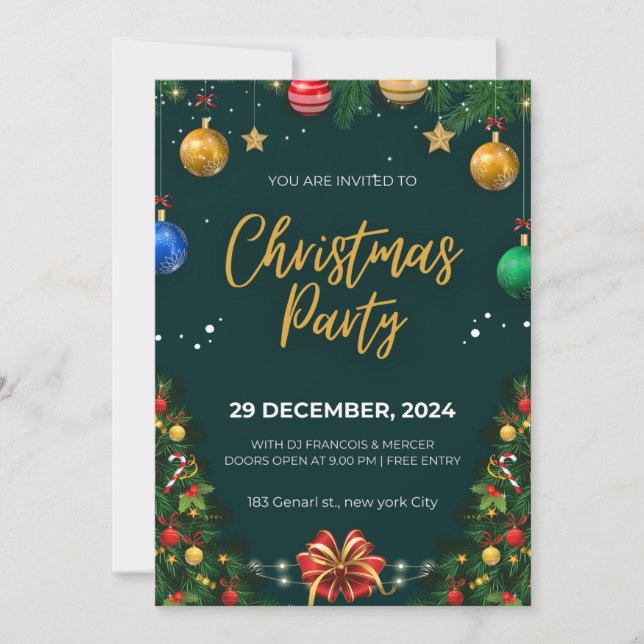 Convite para Festa de Natal, Convite de Festa de N (Frente)