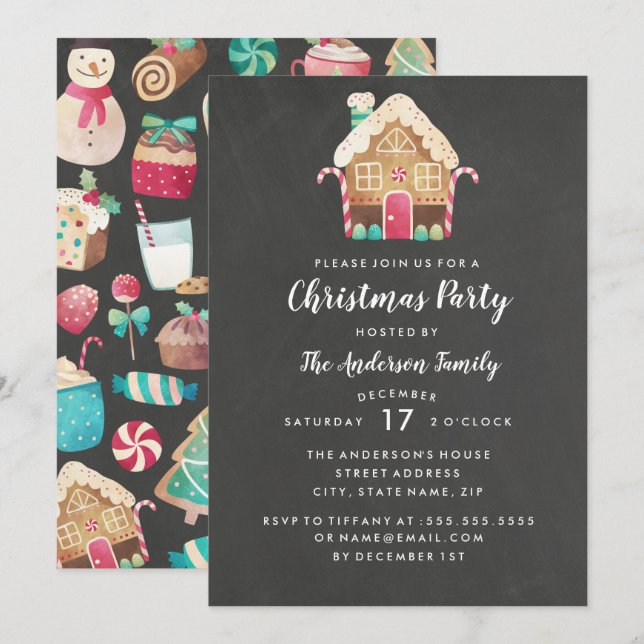 Convite para Festa de Natal da Casa de Pão de Geng (Frente/Verso)