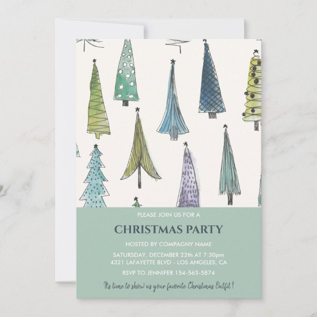 Convite para Festa de Natal da Empresa Árvores Fof (Frente)