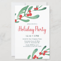 Convite para Festa de Natal da Empresa Holly com O