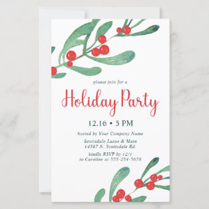Convite para Festa de Natal da Empresa Holly com O