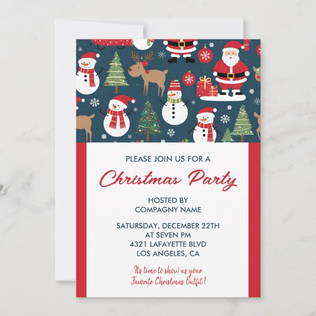 Convite para festa de Natal da empresa veado santa (Frente)