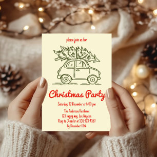 Convite para Festa de Natal de Carro Antigo