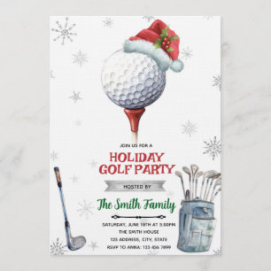 Convite para Festa de Natal de Golfe