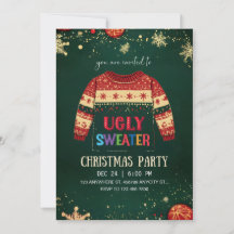 Convite para Festa de Natal de Suéter Feio