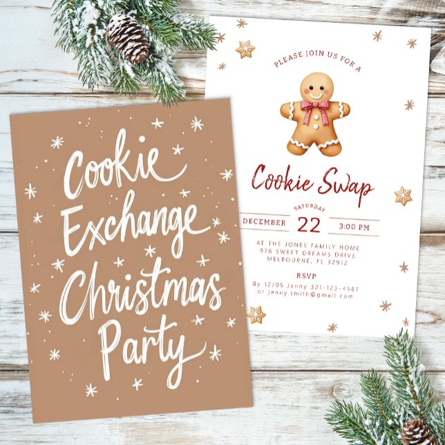 Convite para Festa de Natal de Troca de Biscoitos (Cookie Swap Xmas Party Invite)