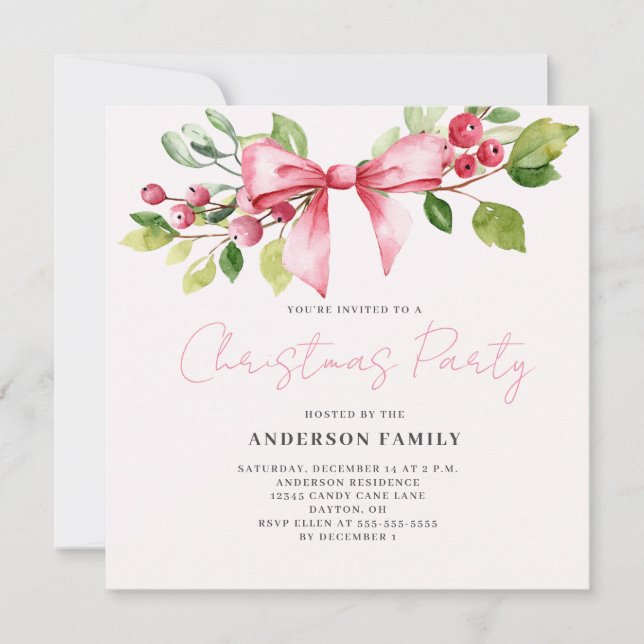 Convite para Festa de Natal do Arco Red Berry (Frente)
