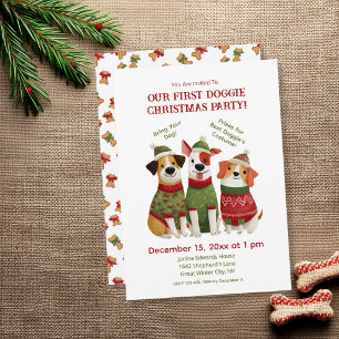 Convite para Festa de Natal do Cachorro Divertido