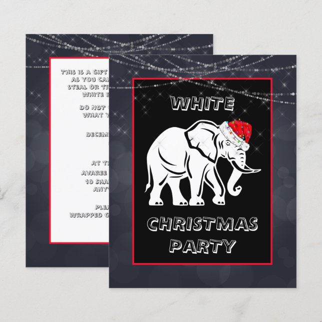 Convite para Festa de Natal do Elefante Branco (Frente/Verso)