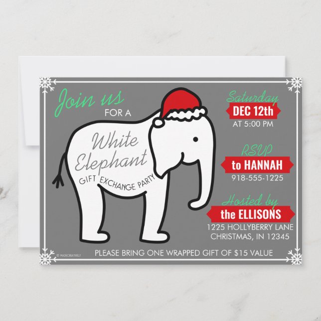 Convite para Festa de Natal do Elefante Branco (Ci (Frente)