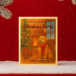 Convite para Festa de Natal do Golden Retriever