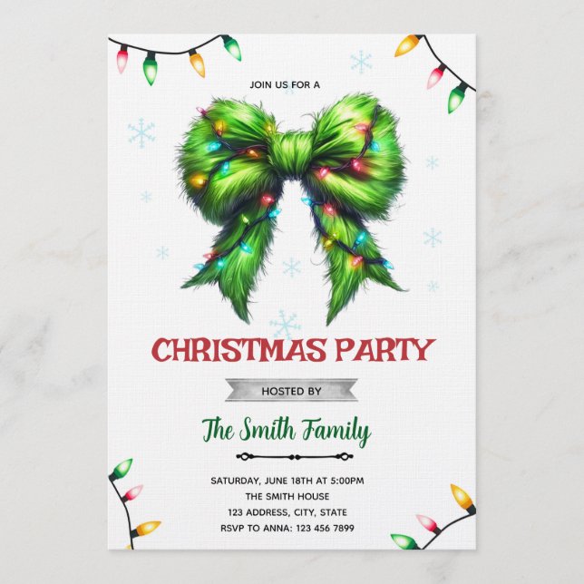 Convite para Festa de Natal do Grinchmas (Frente)