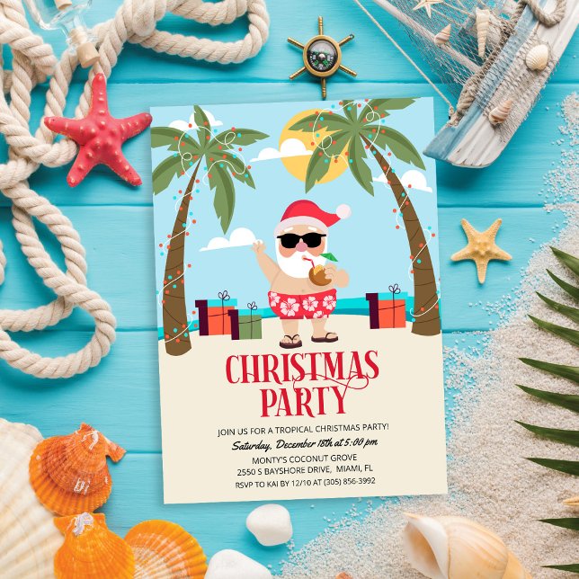Convite para Festa de Natal do Papai Noel de Verão (Criador carregado)