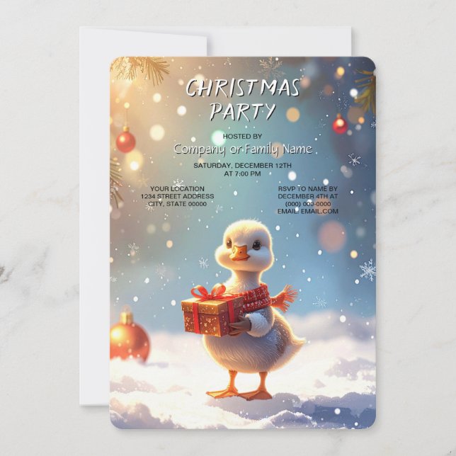 Convite para Festa de Natal do Pequeno Pato (Frente)