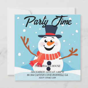 Convite para Festa de Natal do Snowman