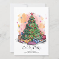 Convite para Festa de Natal em Árvore de Água