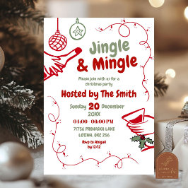 Convite para Festa de Natal Jingle e Mingle
