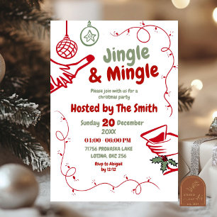 Convite para Festa de Natal Jingle e Mingle