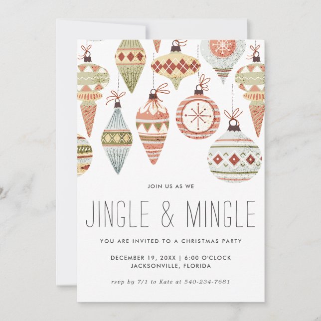 Convite para Festa de Natal Jingle & Mingle (Frente)