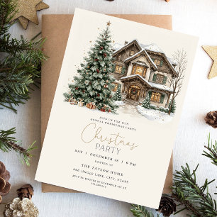 Convite para Festa de Natal   Lodge de Inverno Ele