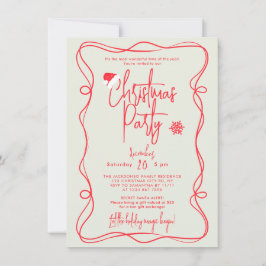 Convite para festa de Natal manuscrito em verde