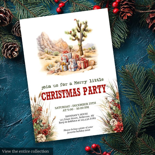 Convite para Festa de Natal Prairie Ranch (Prairie Ranch Christmas Party Invitation)