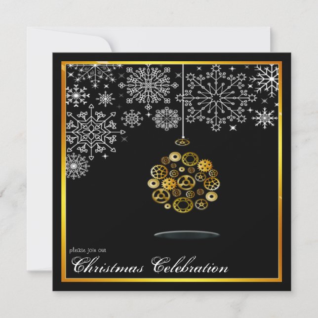 convite para festa de natal steampunk (Frente)