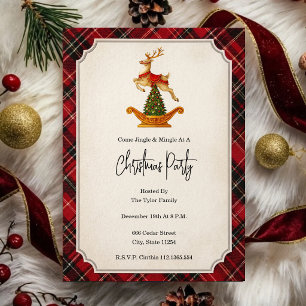 Convite para Festa de Natal   Trenó Antigo dos Ren