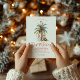 Convite para Festa de Natal Tropical Deck The Palm