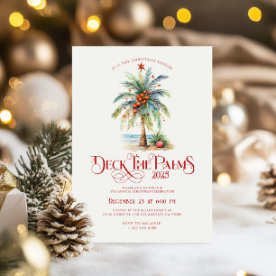 Convite para Festa de Natal Tropical Deck The Palm