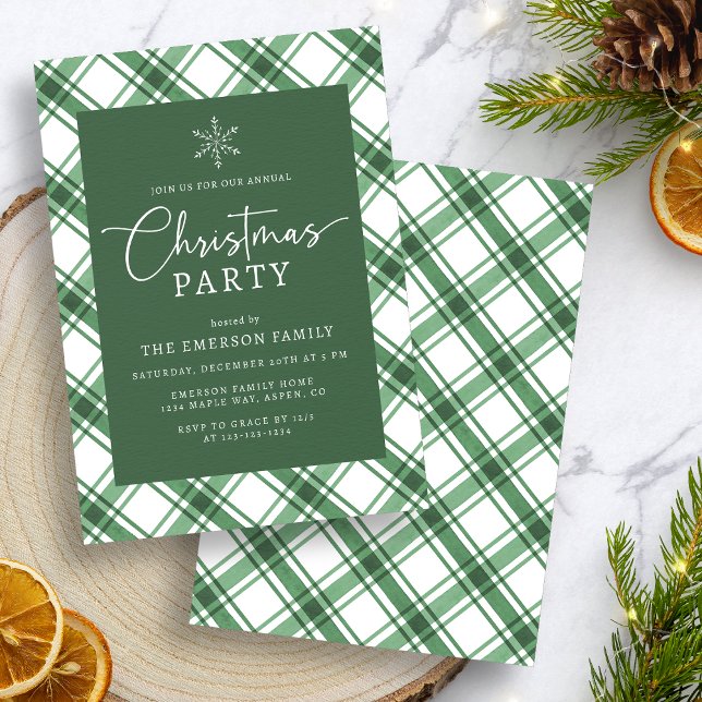 Convite para Festa de Natal Verde (Green Christmas Party Invitation
)