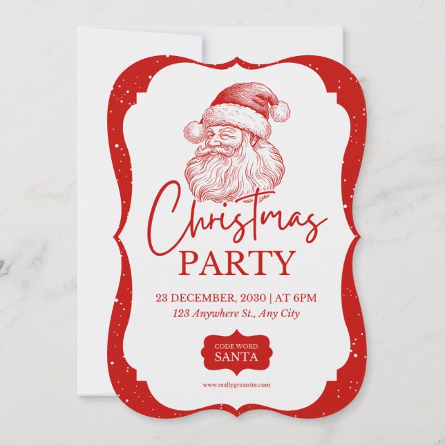 Convite para Festa de Natal Vermelha com Papai Noe (Verso)