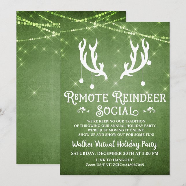 Convite para Festa de Natal Virtual (Frente/Verso)