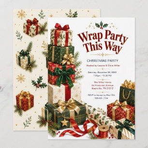 Convite para Festa de Natal Wrap Party This Way